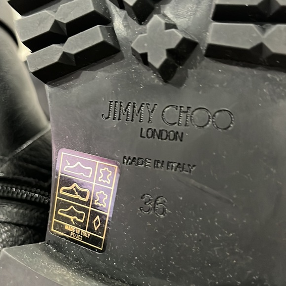 Jimmy Choo black leather ankle boots with faux fur trim. - Picture 7 of 7